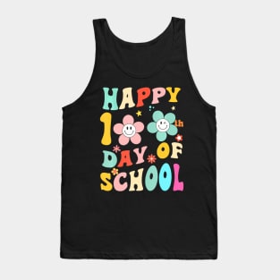 Happy 100 Days Of School Groovy 100Th Day School Teacher Kid Tank Top